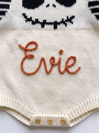 Personalised Halloween Skull Knit Romper