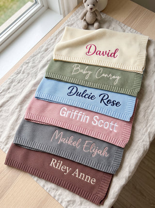 Personalised Embroidered Cotton Blanket