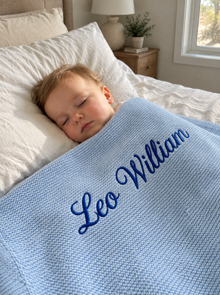 Personalised Embroidered Cotton Blanket