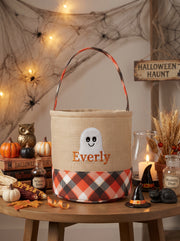 Personalised Embroidered Trick-or-Treat Basket