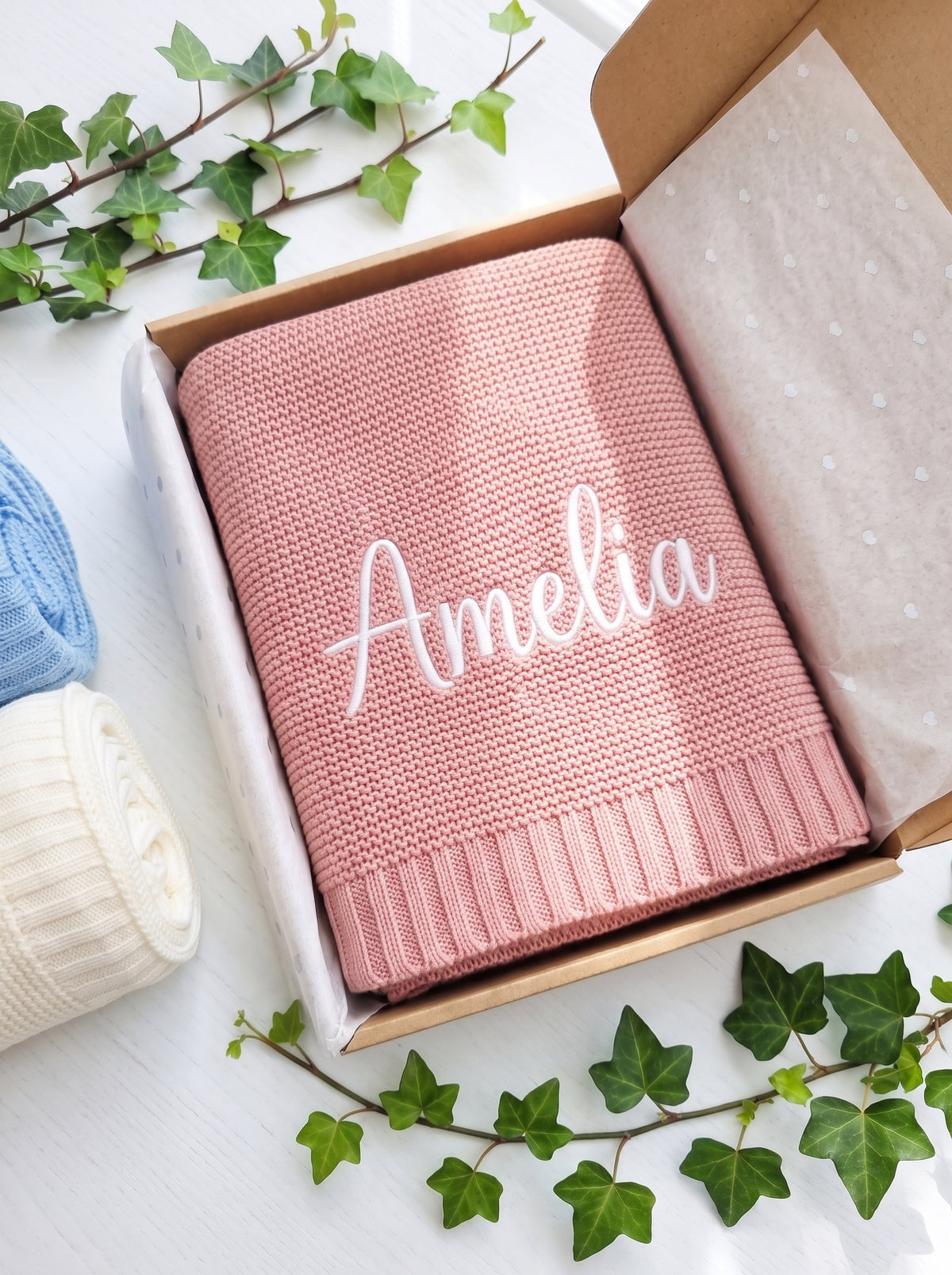 Personalised Embroidered Cotton Blanket