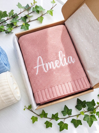 Personalised Embroidered Cotton Blanket