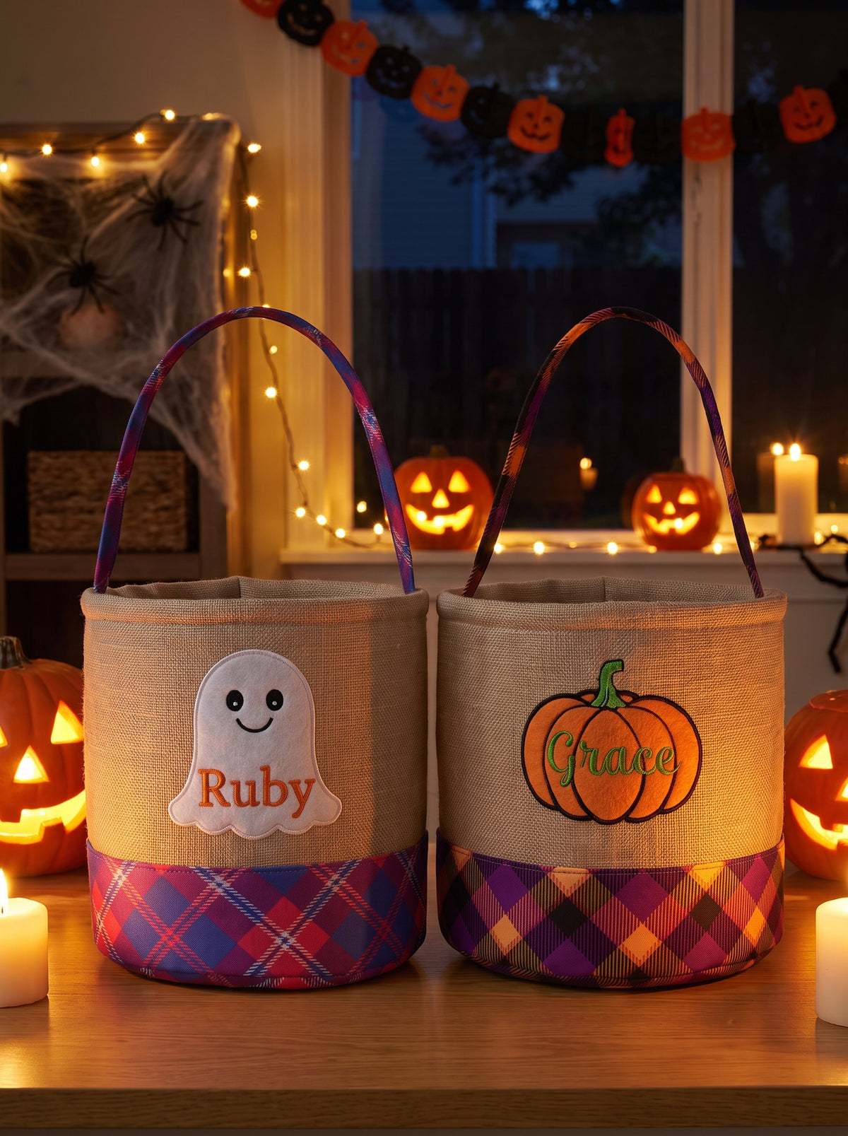 Personalised Embroidered Trick-or-Treat Basket