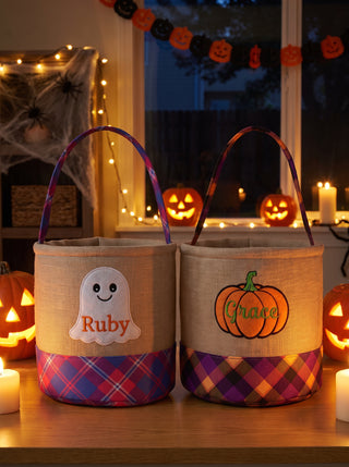 Personalised Embroidered Trick-or-Treat Basket