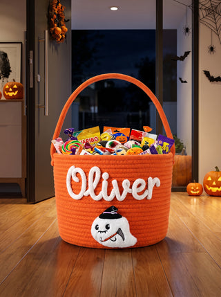 Personalised Trick-or-Treat Yarn Basket