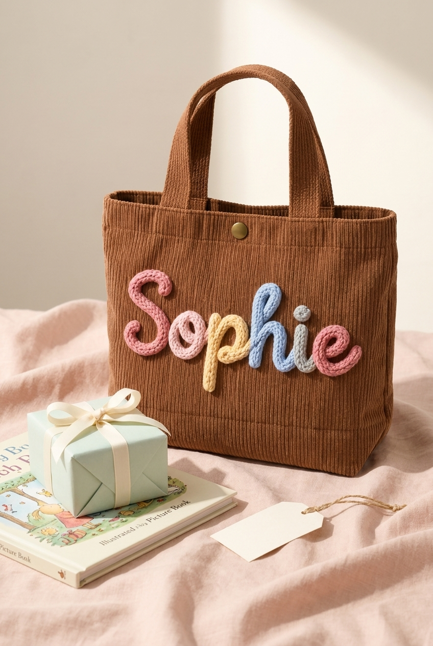 Personalised Corduroy Kids Tote Bag