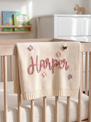 Personalised Knitted Baby Blanket