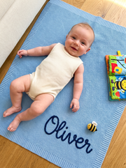 Personalised Knitted Baby Blanket