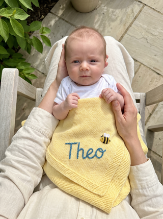 Personalised Knitted Baby Blanket