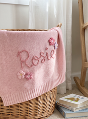 Personalised Knitted Baby Blanket