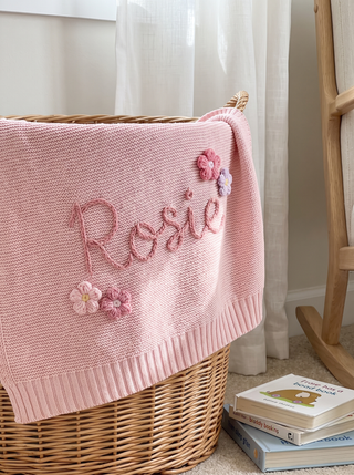 Personalised Knitted Baby Blanket