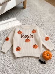 Personalised Halloween Pumpkin Sweater